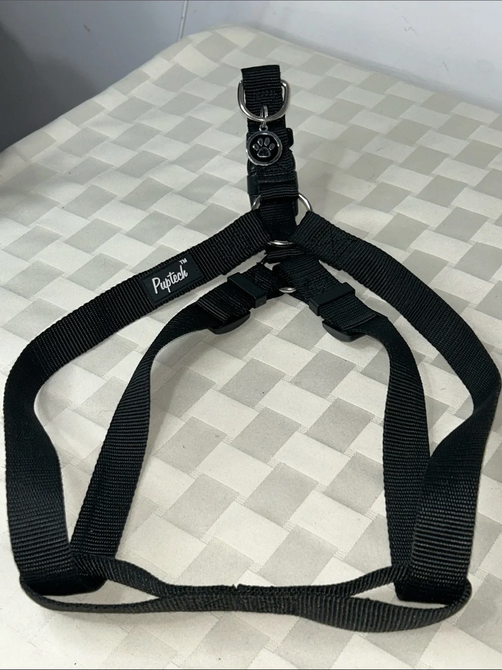 PupTech Black Adjustable Nylon Dog Harness